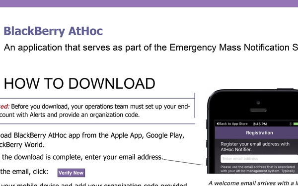 AtHoc How to Install at Andersen AFB
