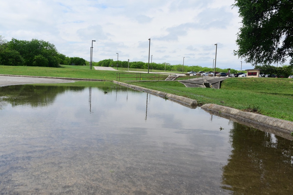 JBSA Medina Base after Thunderstorms knocked out power and caused flooding