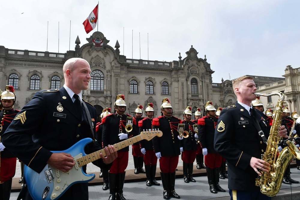 249th Band celebrate Independence Day, Partnership, in Peru