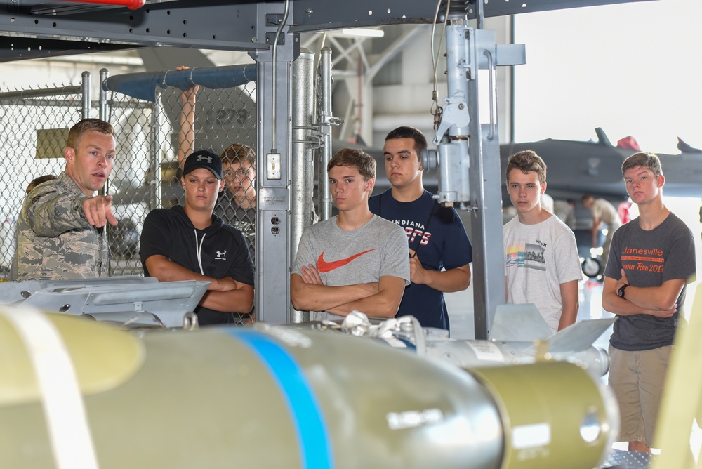 High school aged students experience career opportunities in the Wisconsin Air National Guard