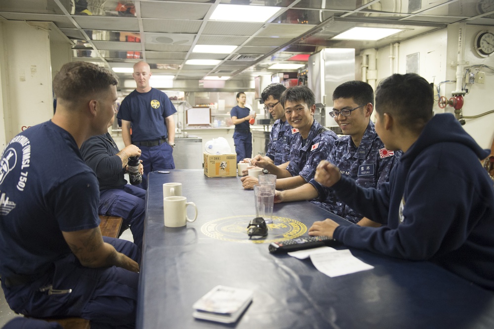 USCGC Bertholf (WMSL 750) welcomes Japan Maritime Self-Defense Force crew USCGC Bertholf (WMSL 750) welcomes Japan Maritime Self-Defense Force crew