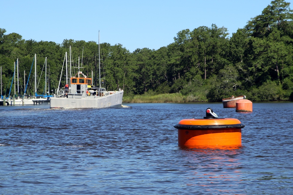 Cherry Point Navy Boat Docks readies for hurricane season with buoy replacements