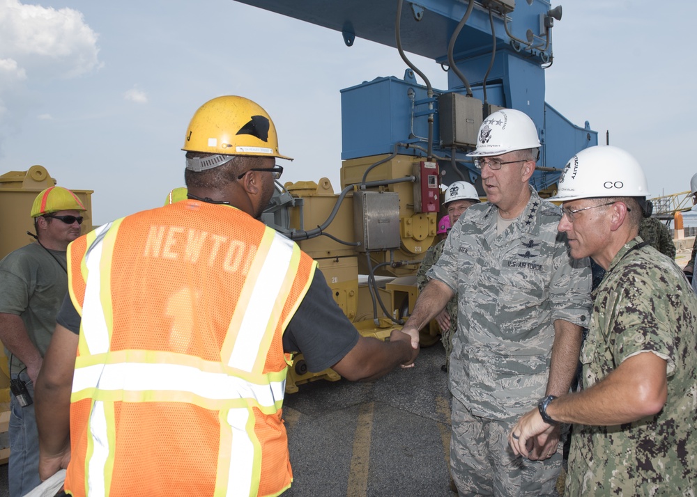 Gen. John E. Hyten, commander, U.S. Strategic Command, visits Naval Submarine Base Kings Bay