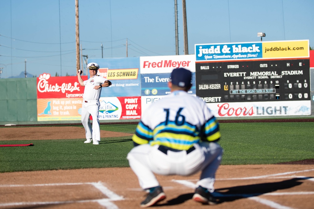 NSE CO throws opening pitch at Everett Aquasox game