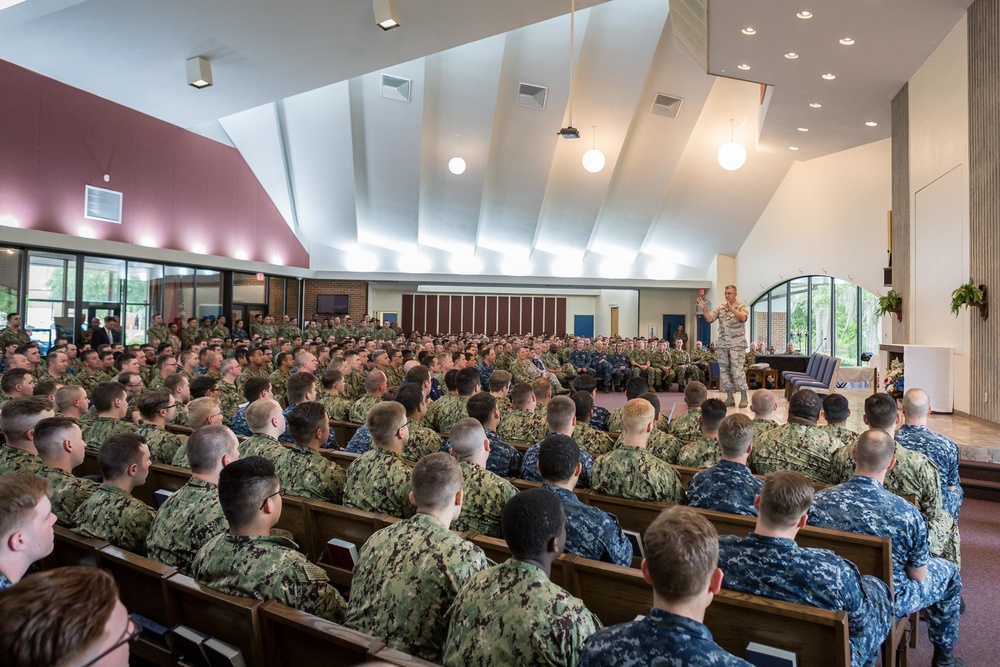 Gen. John E. Hyten, commander, U.S. Strategic Command, Holds All-Hands Call at Naval Submarine Base Kings Bay