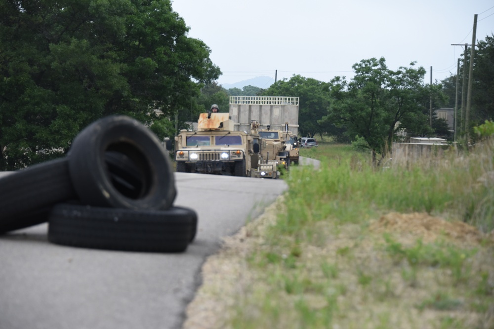 Route Clearance Patrol through urban environment