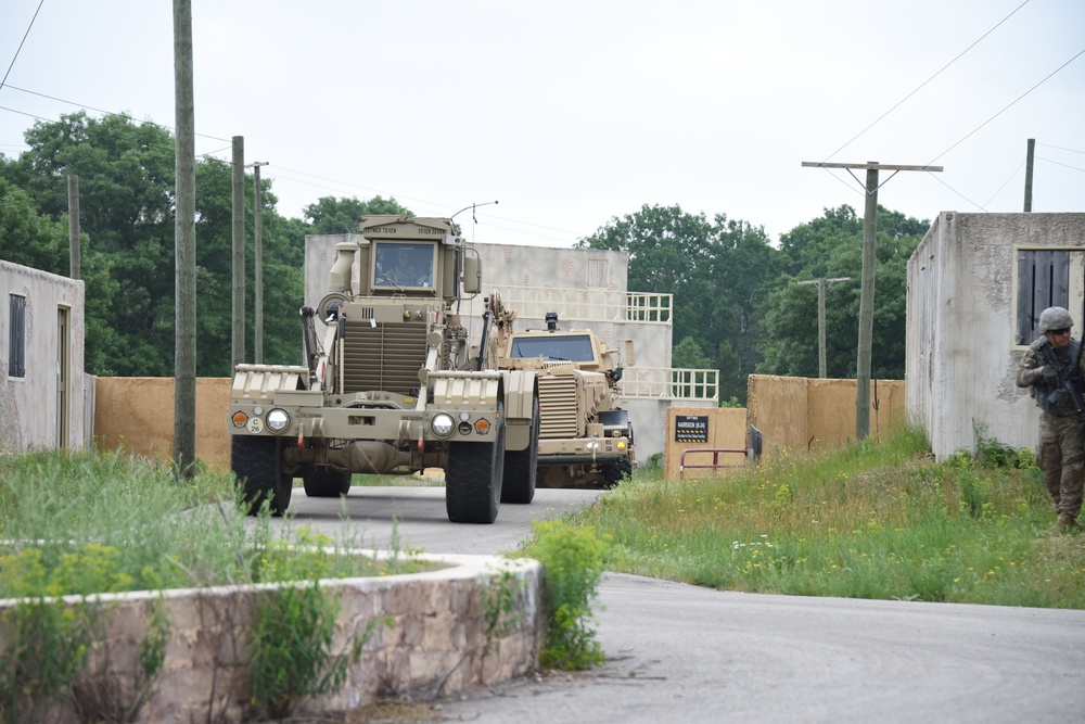 Route Clearance Patrol through urban environment