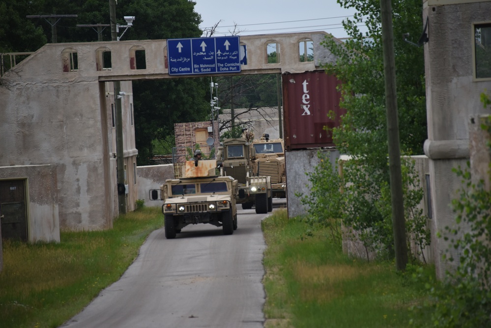 Route Clearance Patrol through urban environment