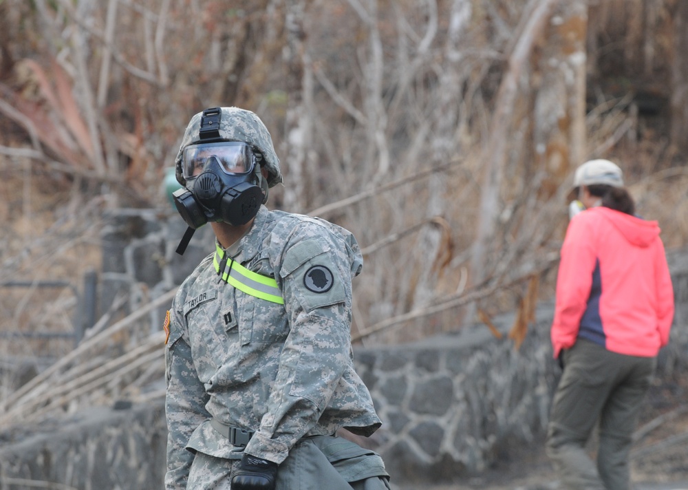 Task Force Hawaii PAO escorts media thorugh lava impacted areas
