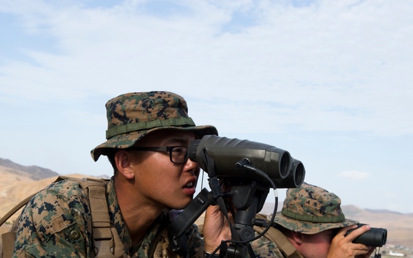 U.S. Marines, Canadian soldiers call for fire during RIMPAC