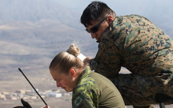 U.S. Marines, Canadian soldiers call for fire during RIMPAC