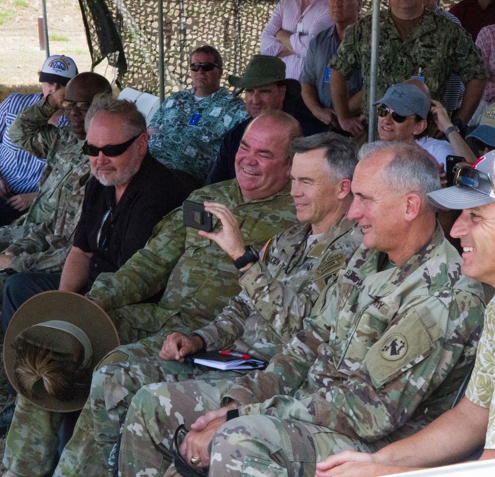 U.S. Army Pacific Senior Leaders view the RIMPAC 2018 live fire exercise