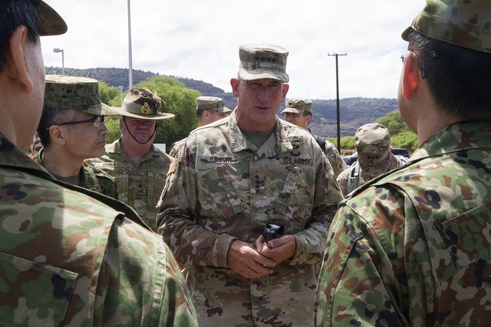 U.S. Army Pacific Commander, Gen. Robert Brown visits Soldiers at PMRF during the RIMPAC 2018 live fire event