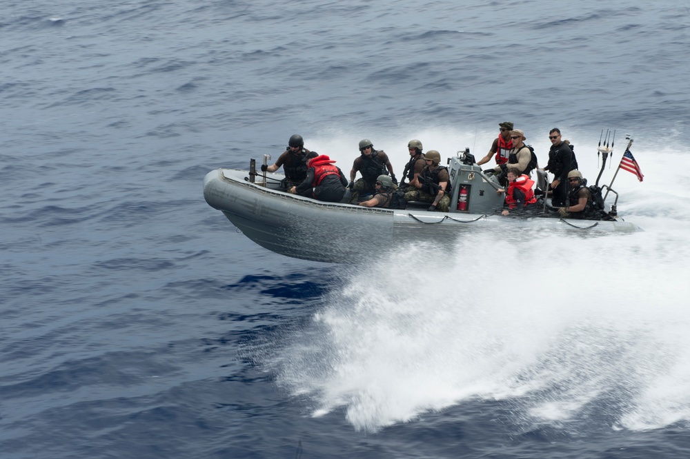 U.S. Navy, U.S. Coast Guard Conduct At-Sea Boarding Exercise