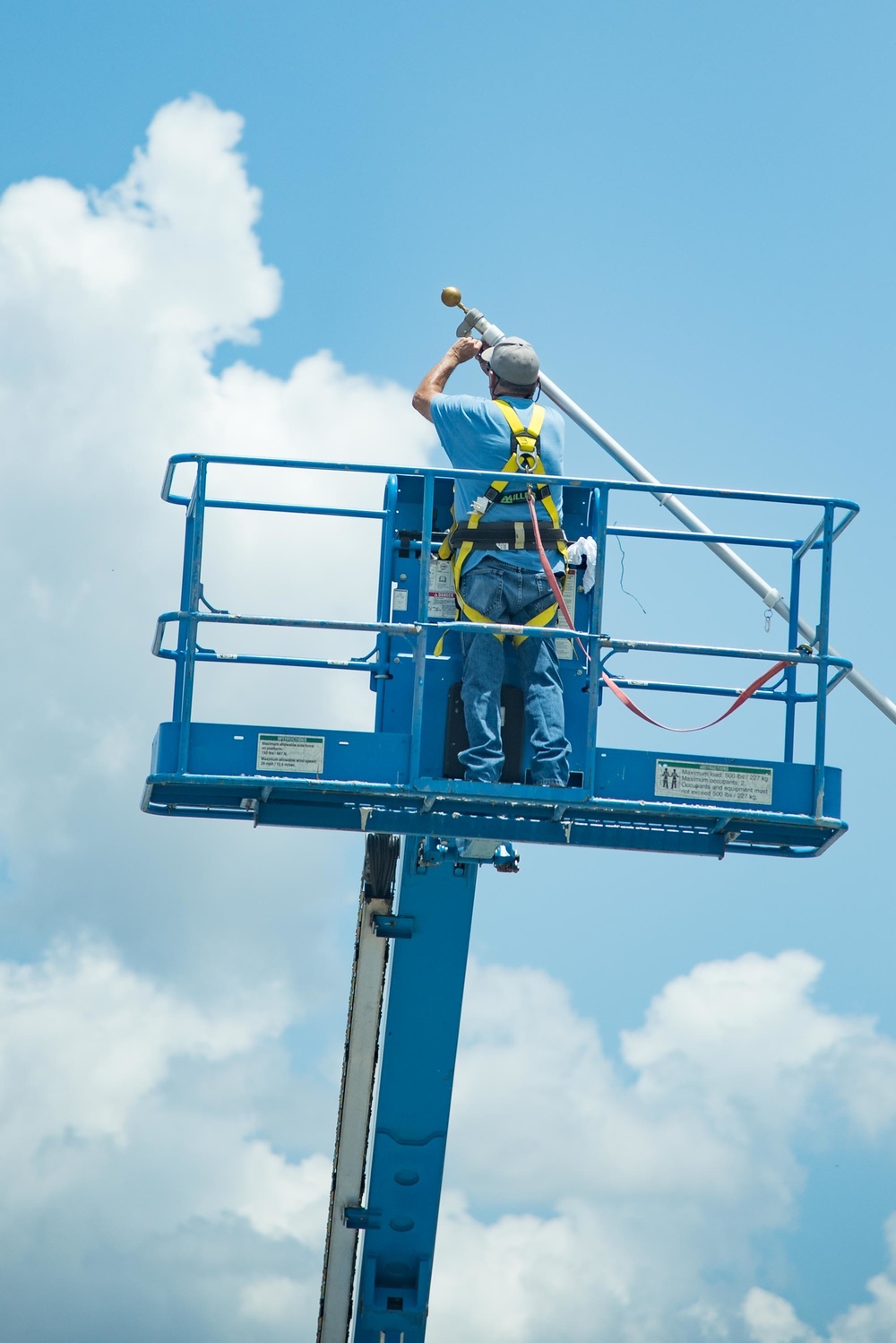 CE changing out U.S. Flags on JBSA-Lackland