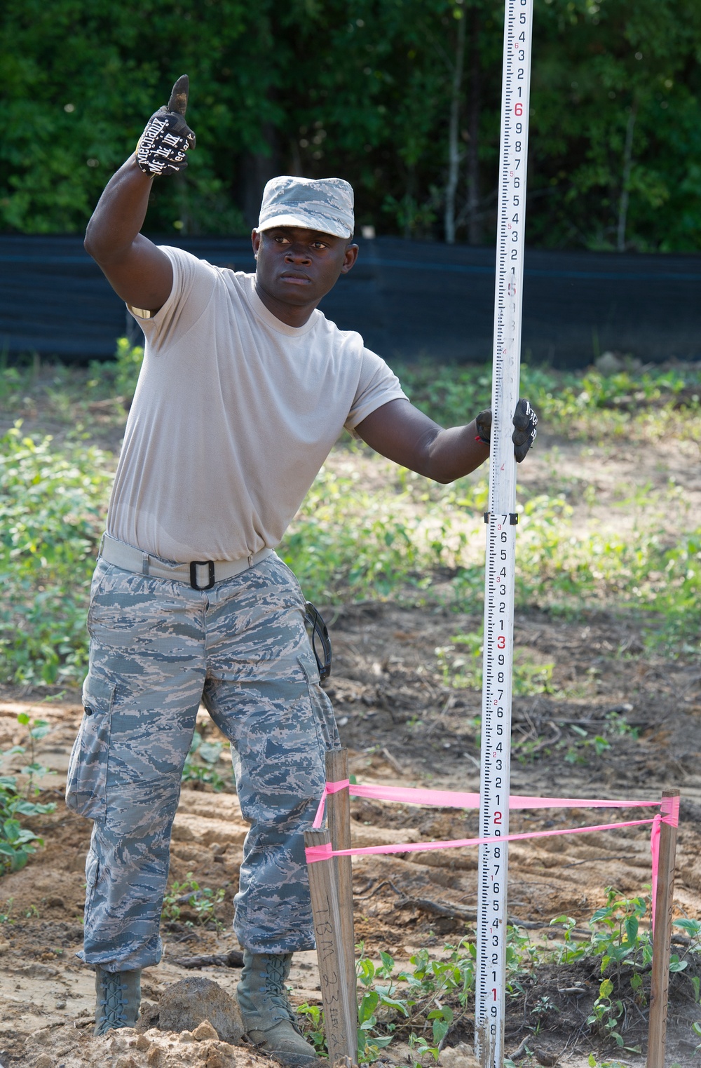 166th Civil Engineer Squadron install concrete storm water pipes for Camp Kamassa.
