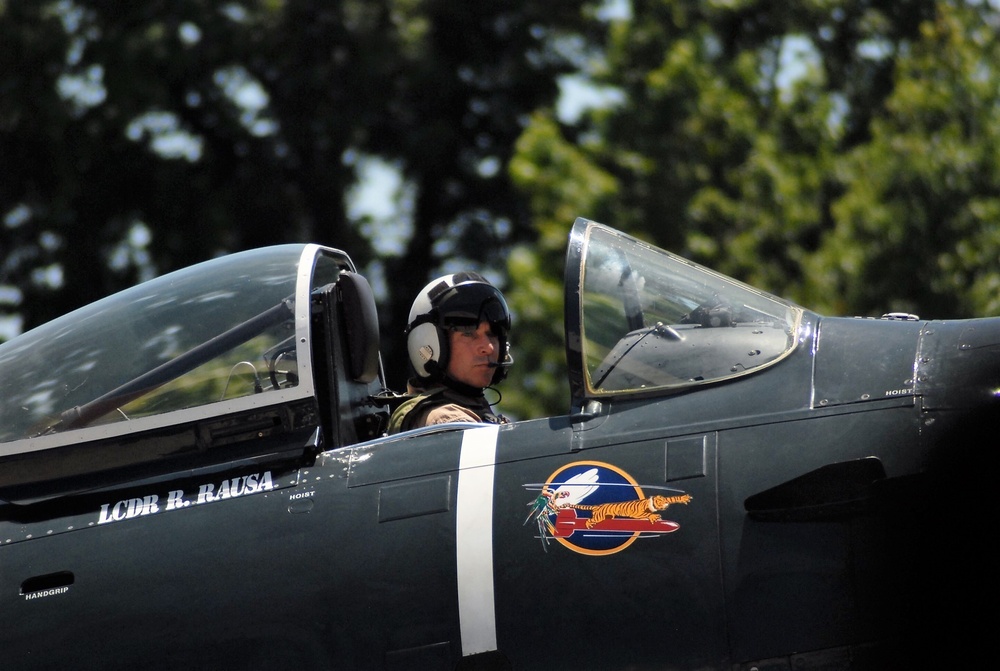 Open cockpit on an airworthty Douglas AD-4 Skyraider