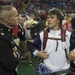 Marine colonel speaks with wrestling competitors