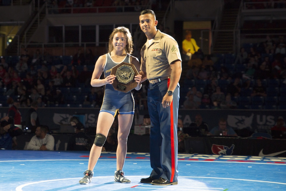 Marine awards Gervias, Oregon native freestyle championship award