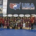 Marines award Team California wrestling championship trophy