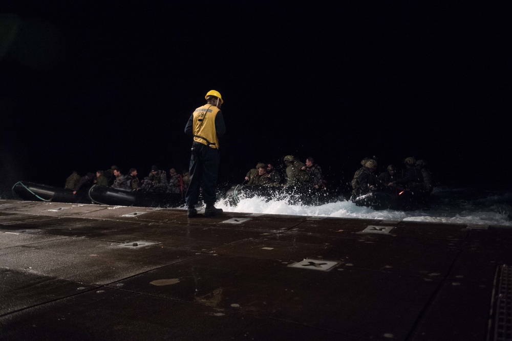 USS Harpers Ferry conducts well deck operations