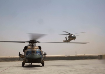Afghan Air Force Black Hawks Conduct CASEVAC Training in Helmand
