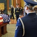 Iowa Air National Guard member stands watch as former Gov. Robert Ray lies in state