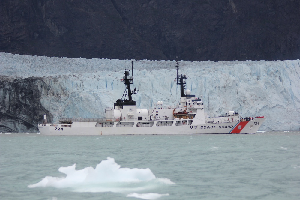 Coast Guard Cutter Douglas Munro transits Glacier Bay National Park