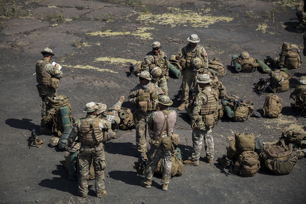 Chilean Marines conduct squad-level training during RIMPAC