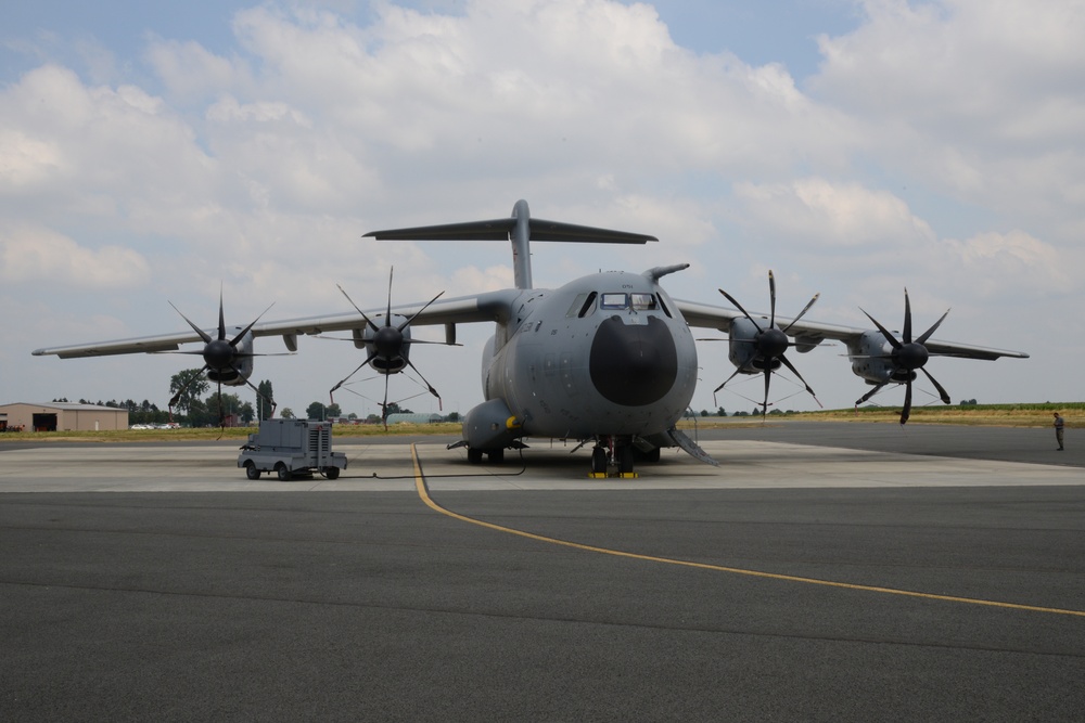 Fire fighter exercise 424th Air base Squadron Turkish Airbus A 400M