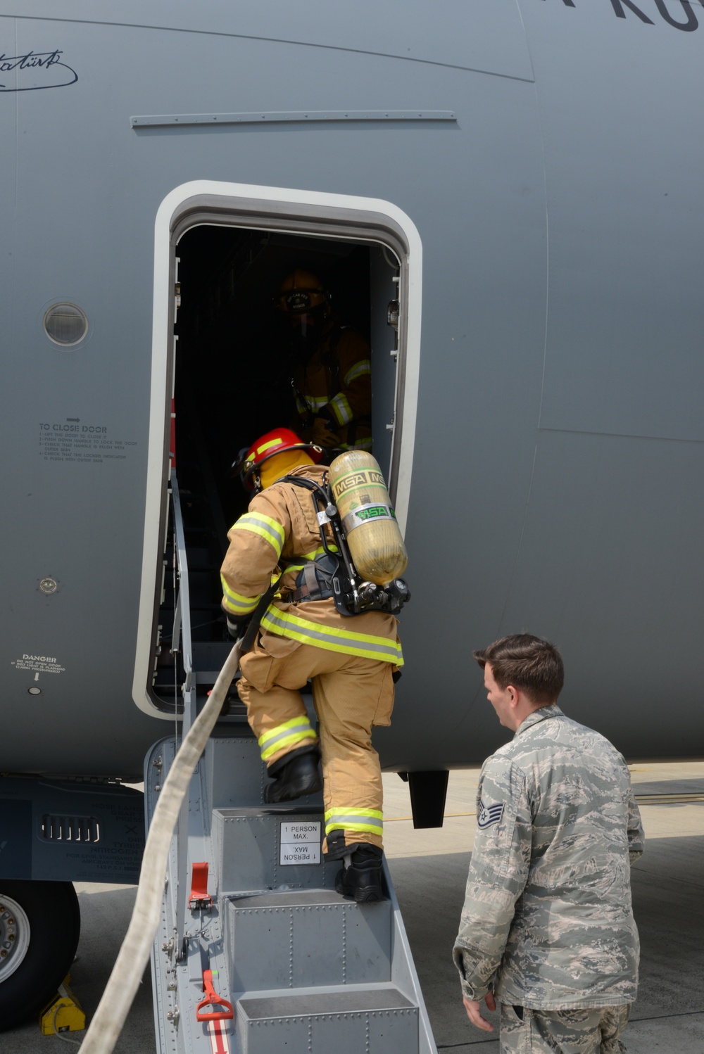 Fire fighter exercise 424th Air base Squadron Turkish Airbus A 400M