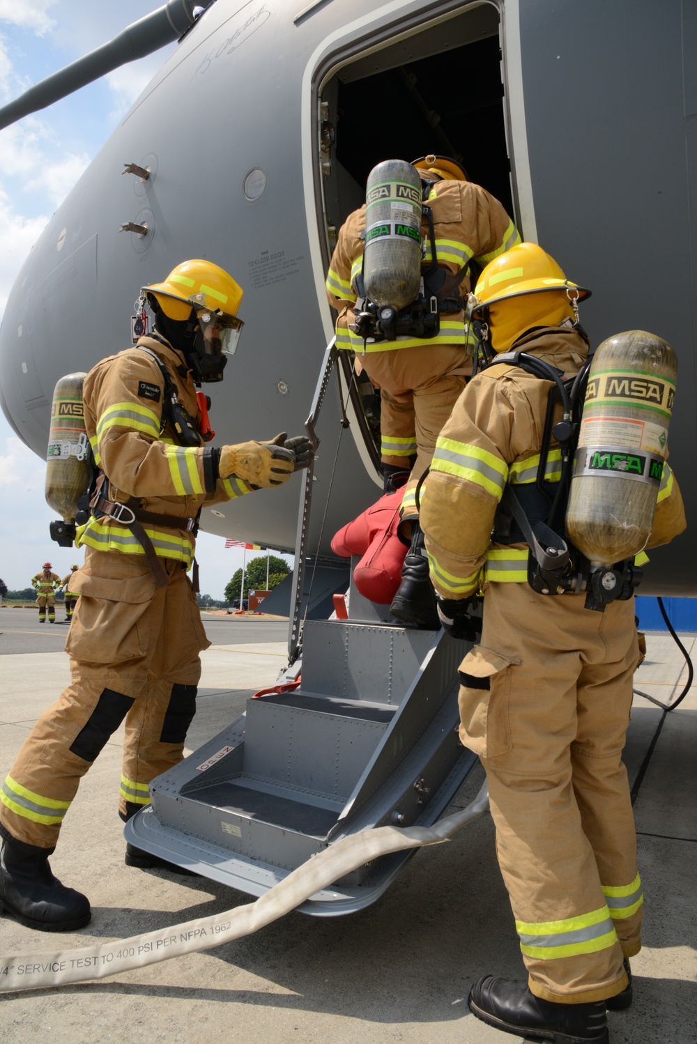 Fire fighter exercise 424th Air base Squadron Turkish Airbus A 400M