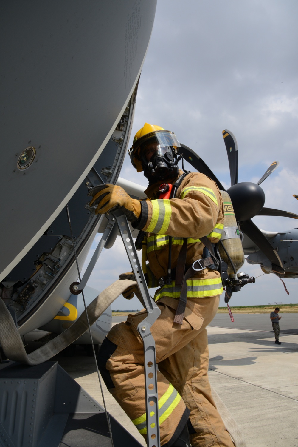 Fire fighter exercise 424th Air base Squadron Turkish Airbus A 400M