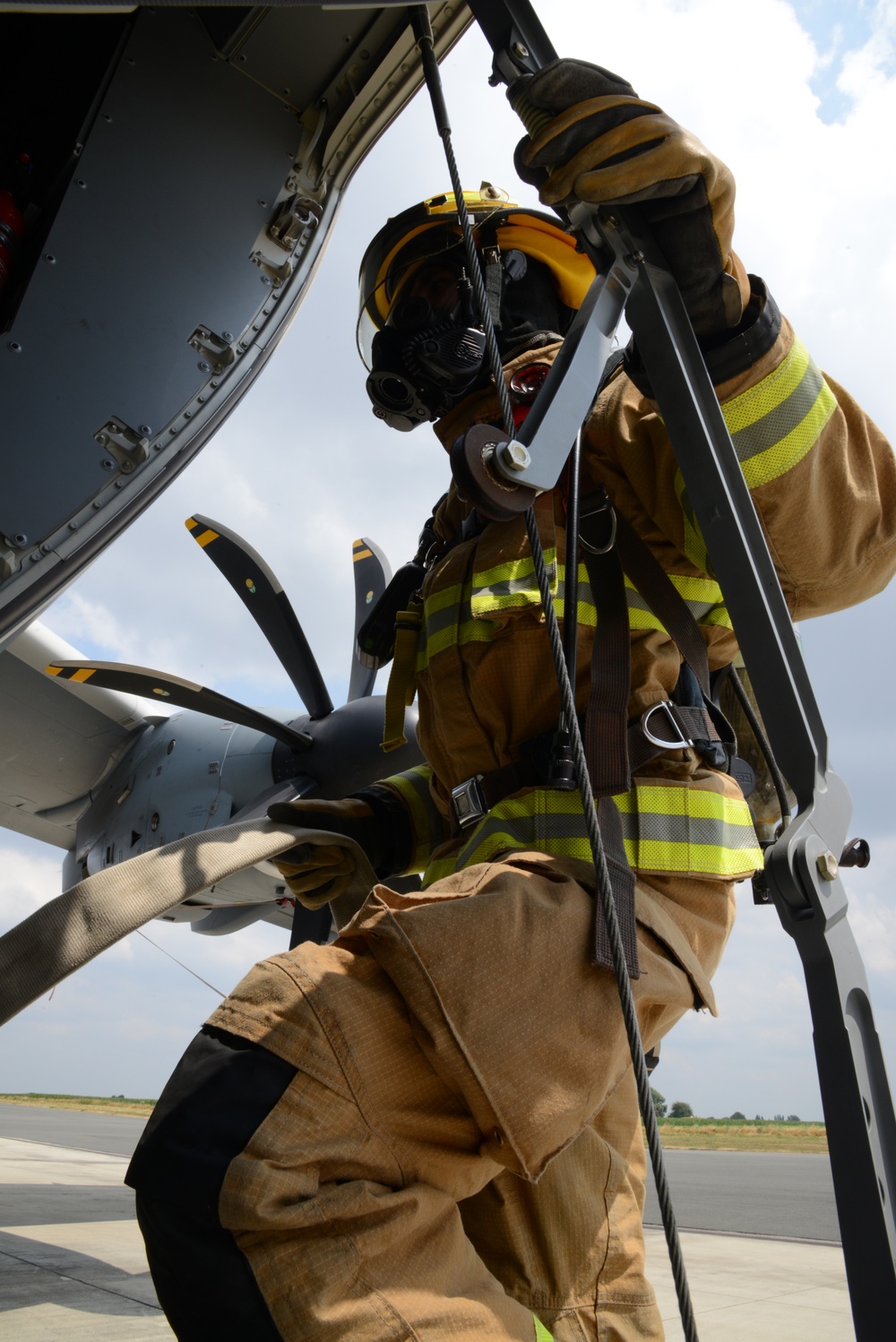 Fire fighter exercise 424th Air base Squadron Turkish Airbus A 400M