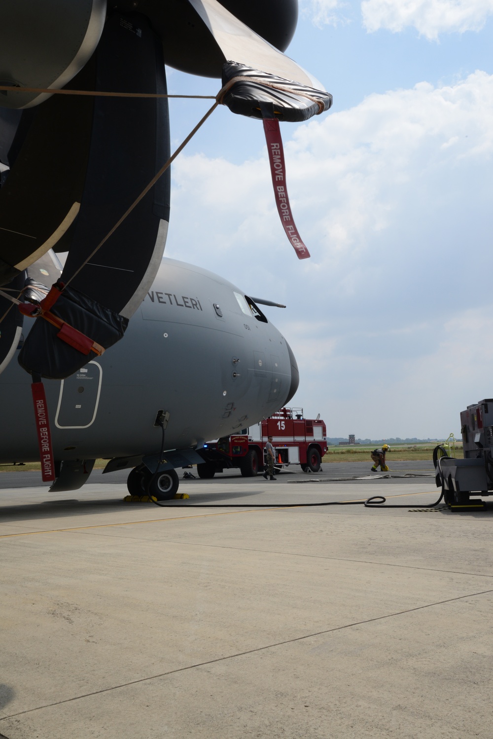 Fire fighter exercise 424th Air base Squadron Turkish Airbus A 400M