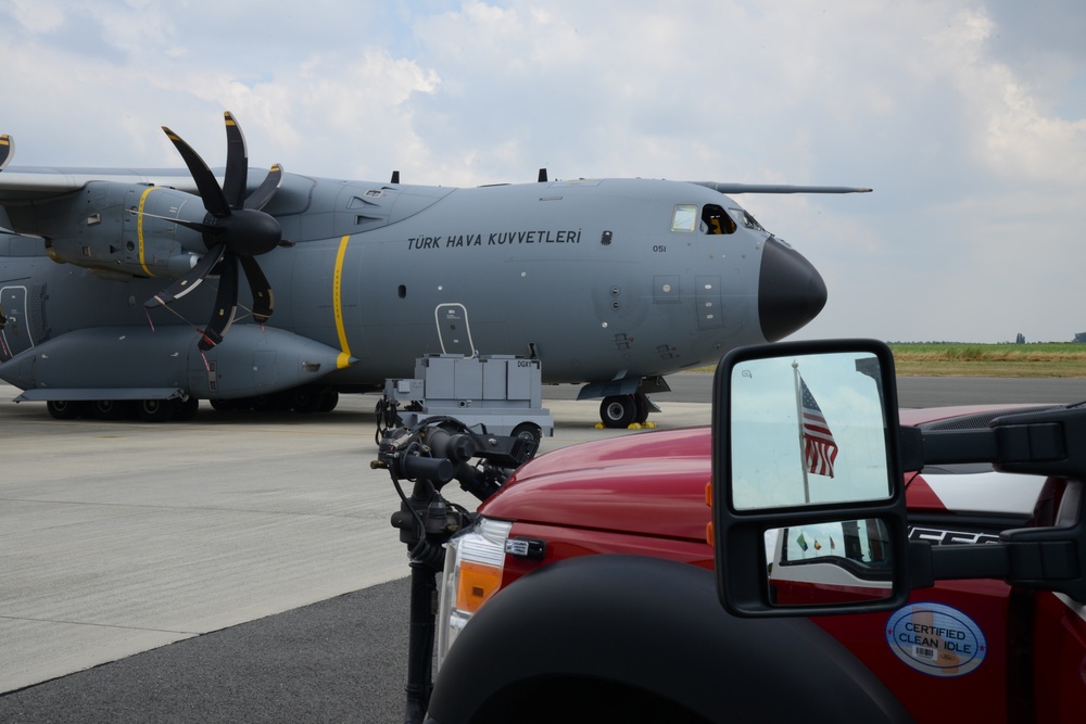 Fire fighter exercise 424th Air base Squadron Turkish Airbus A 400M