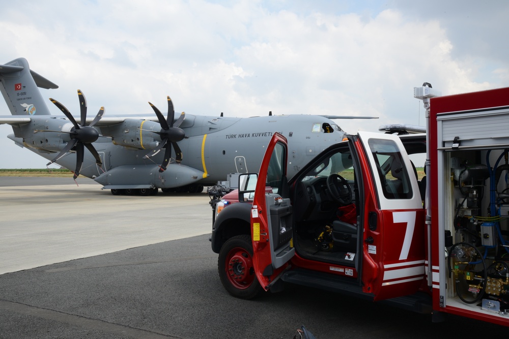 Fire fighter exercise 424th Air base Squadron Turkish Airbus A 400M