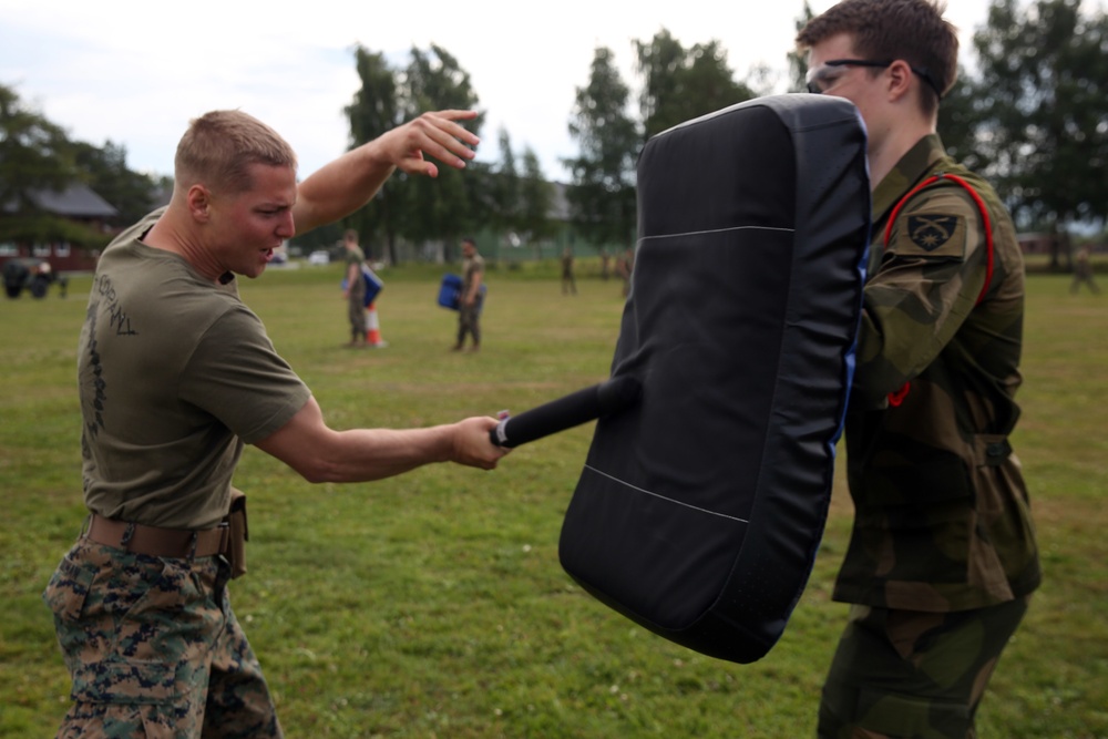 Marines receive OC exposure during nonlethal riot control course in Norway