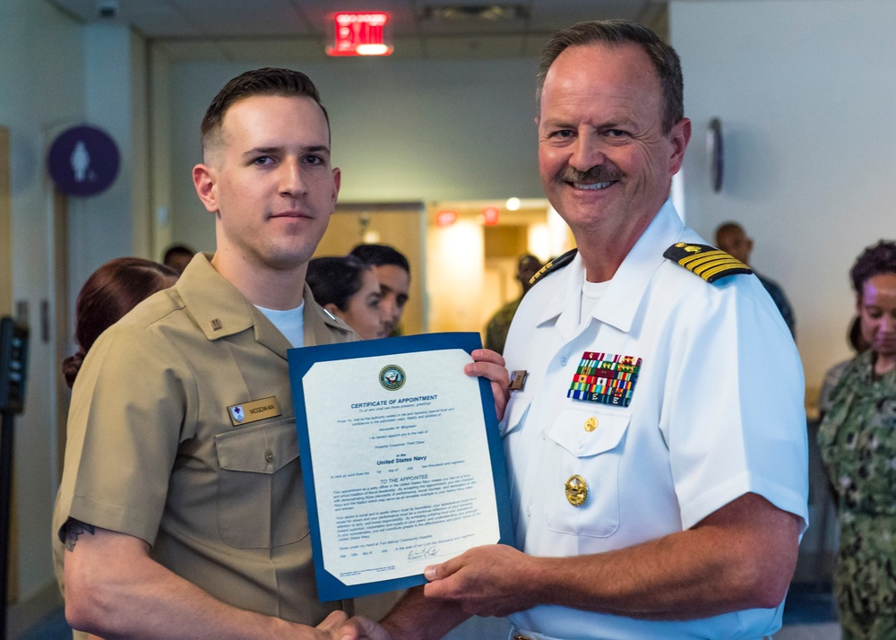 Belvoir Hospital Sailors Receive Meritorious Promotions