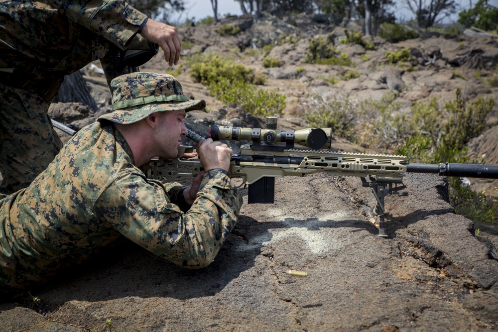 U.S. Marine snipers hit the range during RIMPAC