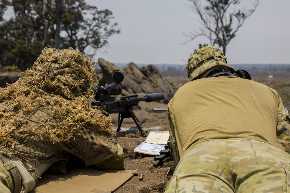 Australian Army snipers hit the range during RIMPAC