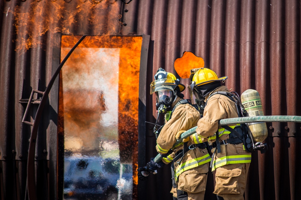 ANG firefighters conduct live-fire training