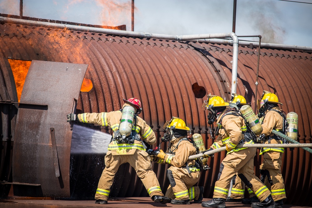 ANG firefighters conduct live-fire training