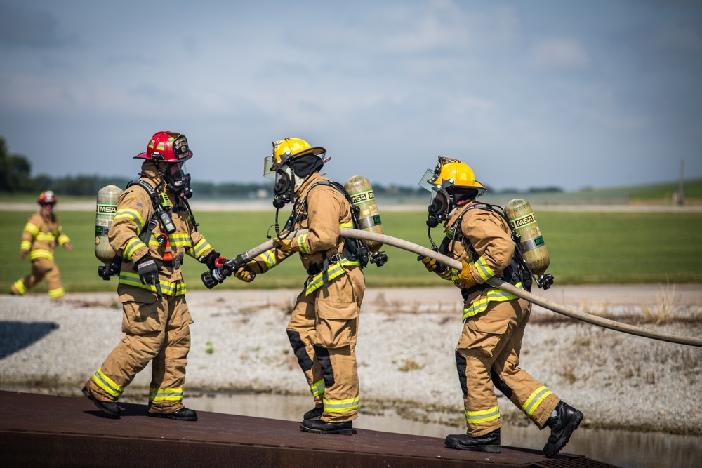 ANG firefighters conduct live-fire training