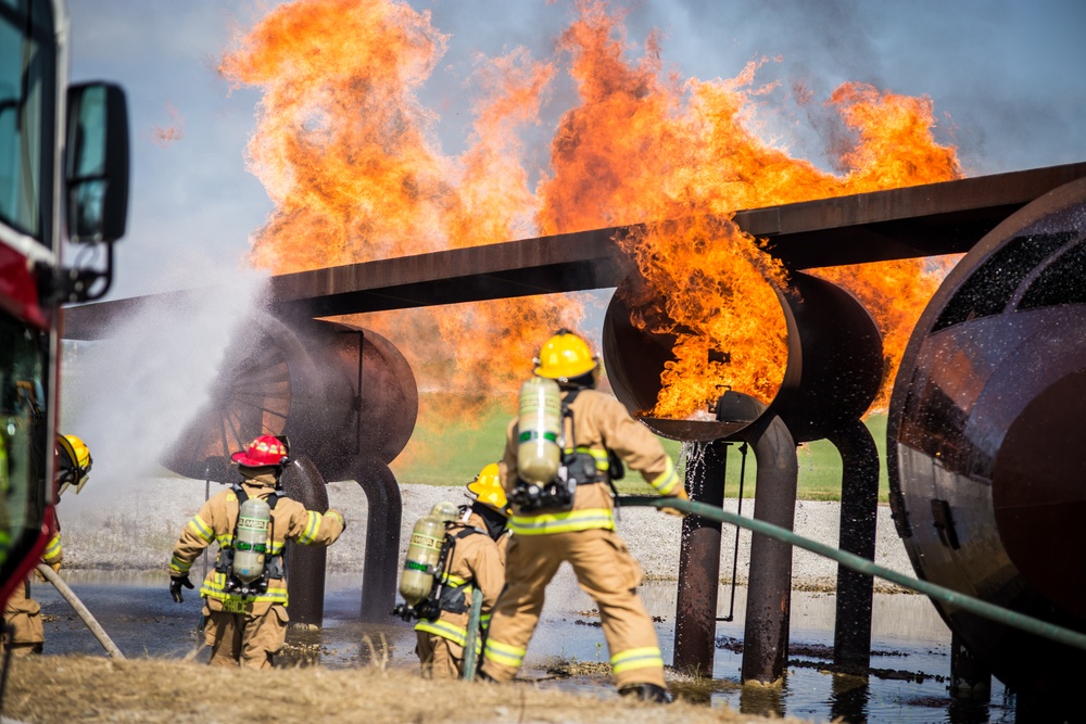 ANG firefighters conduct live-fire training