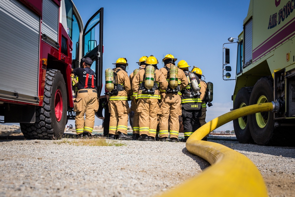 ANG firefighters conduct live-fire training