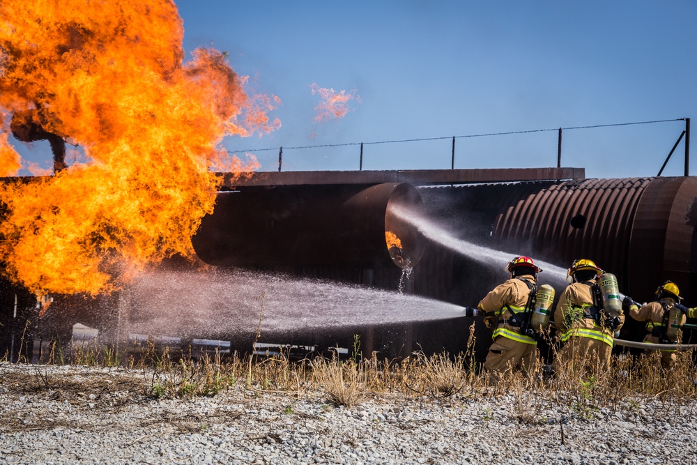 ANG firefighters conduct live-fire training