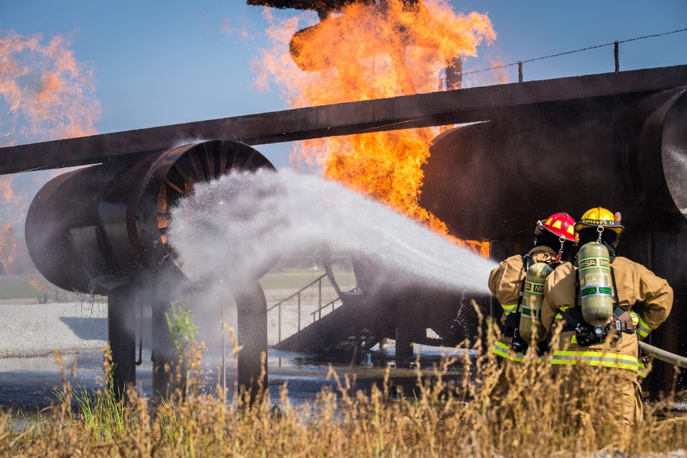 ANG firefighters conduct live-fire training