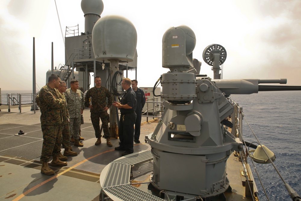 SPMAGTF-SC leaders learn more about the USS Gunston Hall