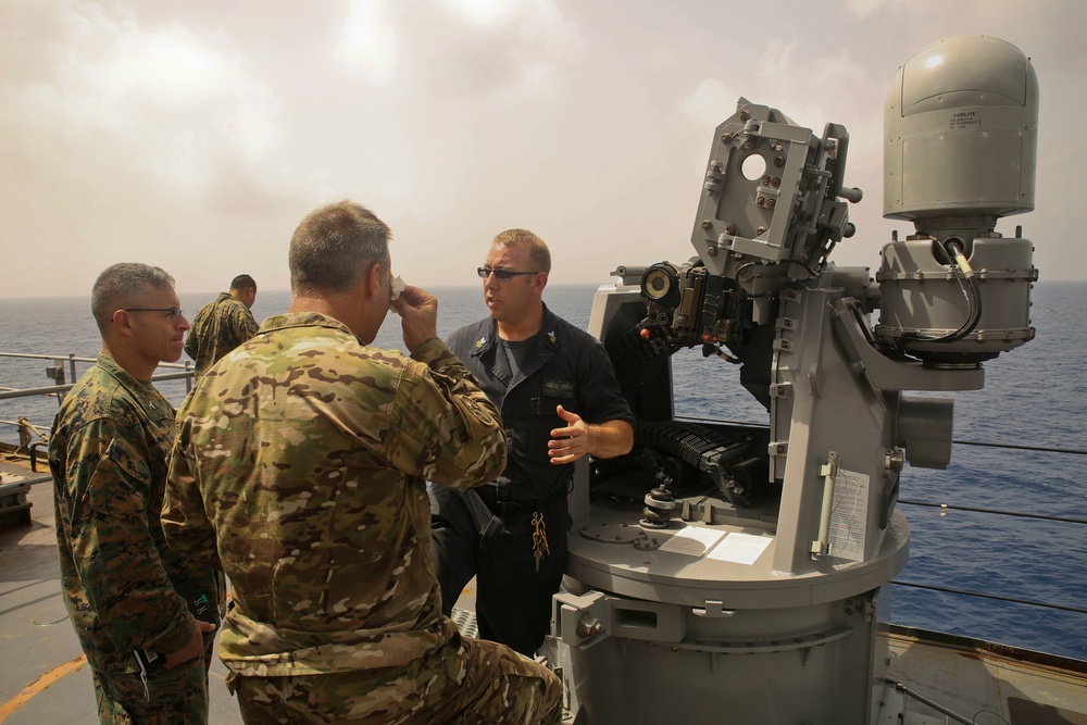 SPMAGTF-SC leaders learn more about the USS Gunston Hall